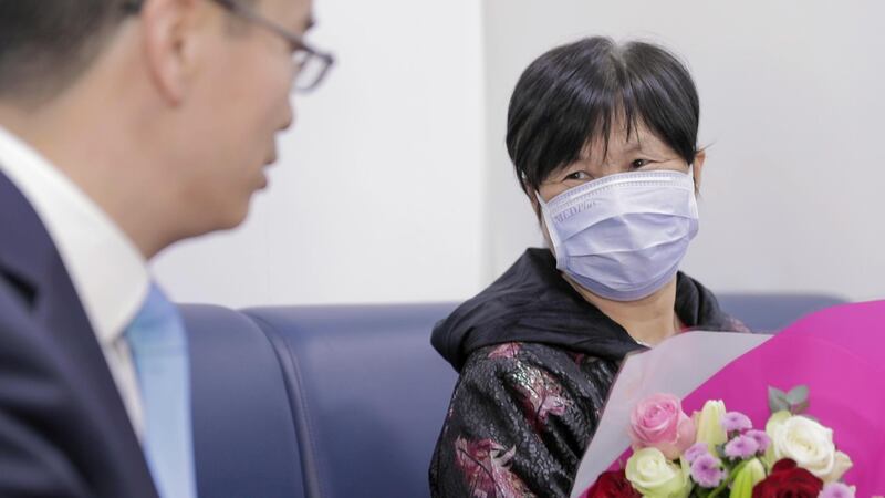 Liu Yujia, 73, has recovered from coronavirus. She contracted the virus in China but her symptoms became evident in the UAE, where she was treated. Wam