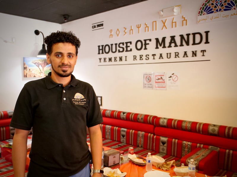 House of Mandi's general manager Omar Alsameeai, a Yemeni who moved to the US three years ago. Photo: Steve LaBate