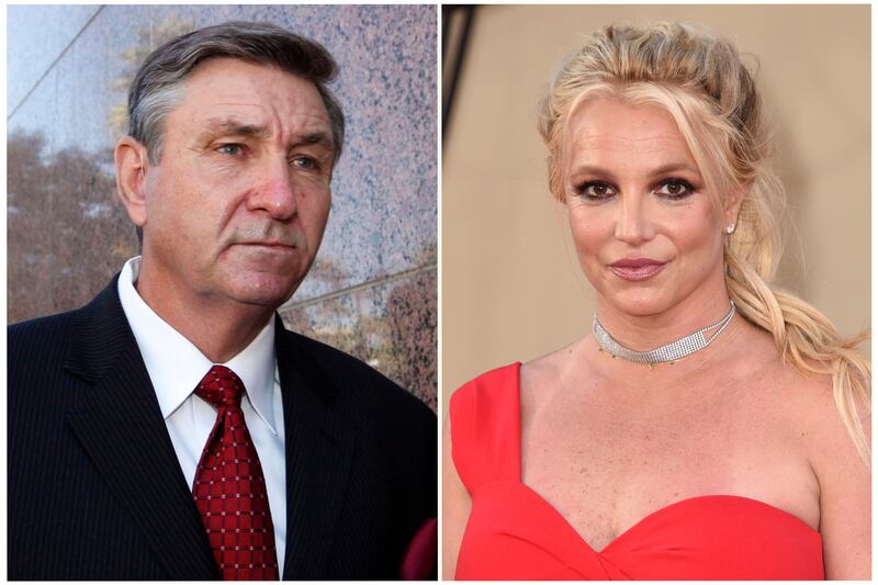 Britney Spears is no longer under the conservatorship of her father, Jamie Spears (left), an appointment that controlled the singer's life and money for about 14 years. AP Photo