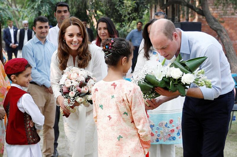 Prince William, Duke of Cambridge and Catherine, Duchess of Cambridge visit SOS Children's village during their royal tour of Pakistan on October 17, 2019 in Lahore, Pakistan. Getty Images