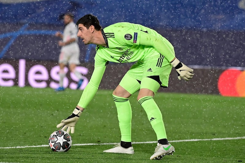 REAL MADRID RATINGS: Thibaut Courtois – 7. Made a fine point-blank save with his foot to keep out Werner 10 minutes in. Pulisic wandered around him for the goal, but he stood up to everything else. AFP