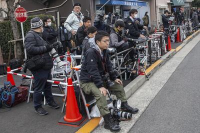 Members of the media sit outside the Tokyo Detention House holding former Nissan Motor Co. Chairman Carlos Ghosn in Tokyo, Japan, on Wednesday, March 6, 2018. Ghosn, the auto industry luminary locked up since November, may be released on bail as soon as Wednesday after a Tokyo court rejected a prosecution attempt to keep him behind bars. Photographer: Keith Bedford/Bloomberg