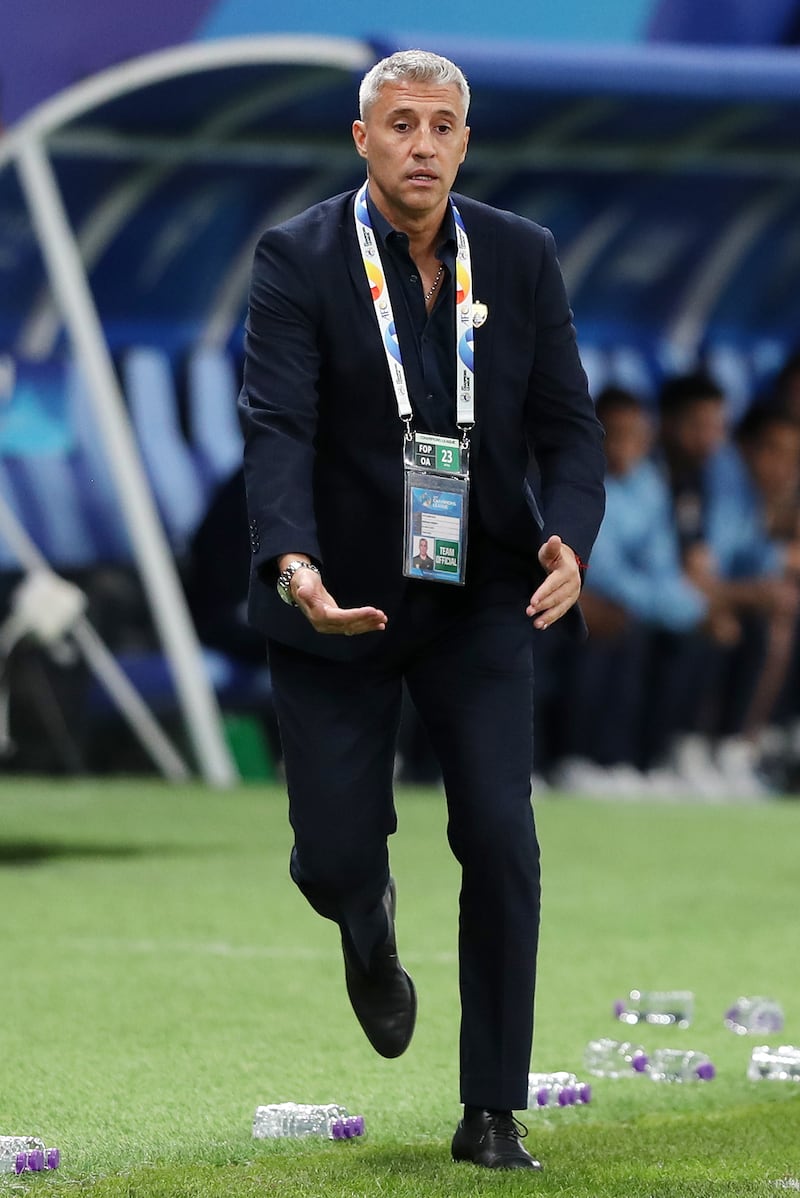 Al Ain manager Hernan Crespo on the touchline.