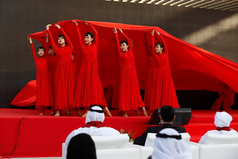 A performance by Chinese citizens during a New Year celebration this month at Expo City Dubai. Ruel Pableo for The National