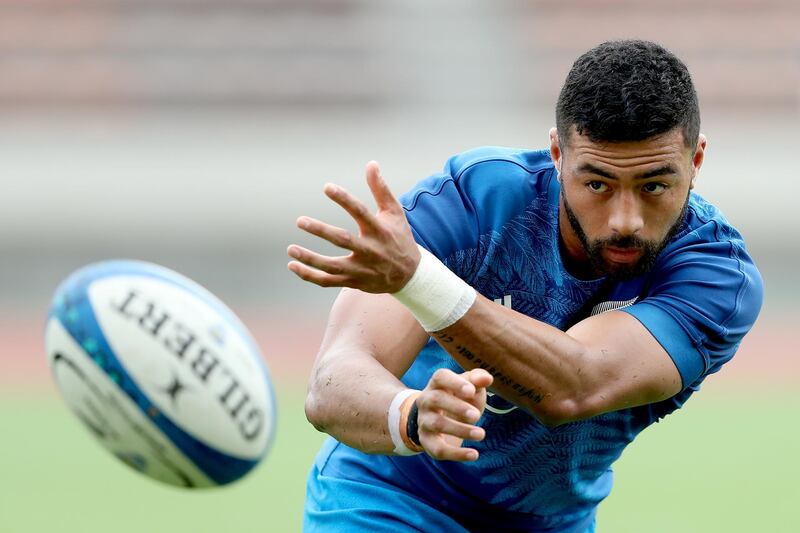 Richie Mo'unga during trainiug in Kashiwa. Getty