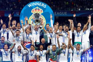 Real Madrid celebrate their third successive Uefa Champions League title. Reuters