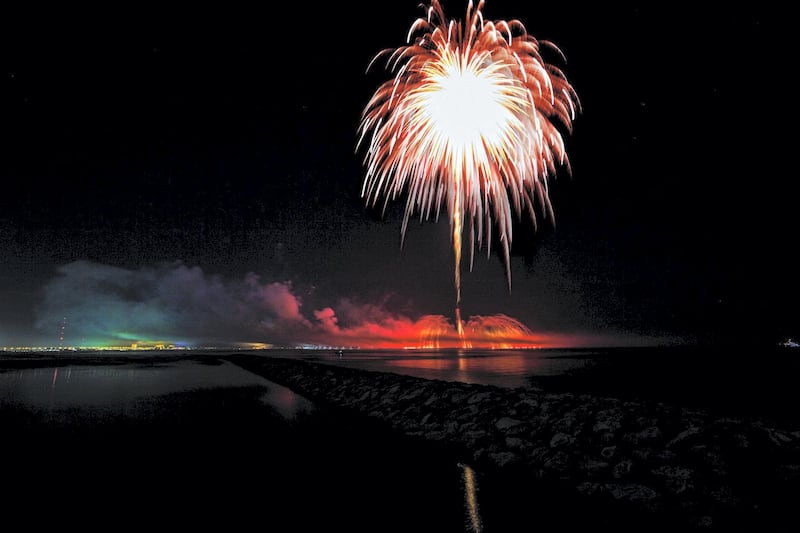 Ras Al Khaimah and Al Marjan Island ushered in the New Year by setting the Guinness World Record for the ‘Largest aerial firework shell.’ Courtesy Ras Al Khaimah Tourism Development Authority