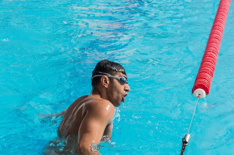 Syrian swimmer Ibrahim Al Hussein. Photo by Demetrios Ioannou