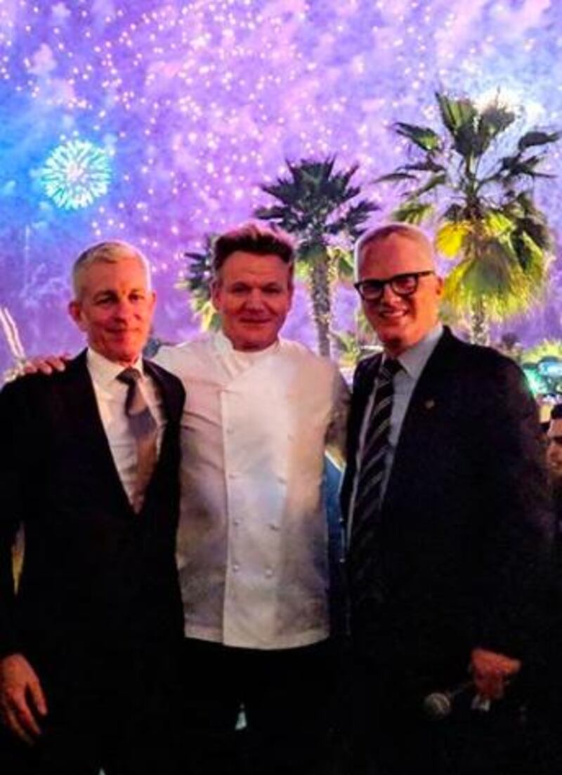 Celebrity chef, Gordon Ramsay, was in Dubai for the opening of Hell's Kitchen Dubai at Caesars Palace Bluewaters on March 17. Instagram / Gordon Ramsay