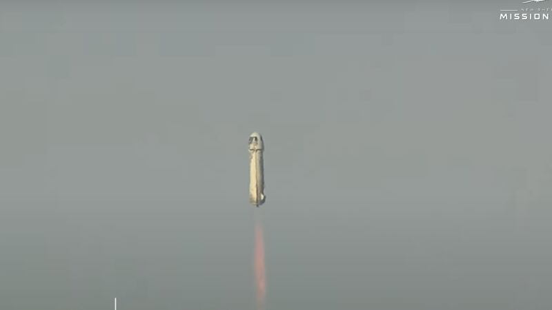The fully reusable suborbital vehicle lifted off at 5.26pm, UAE time, carrying the crew capsule towards the final frontier. 