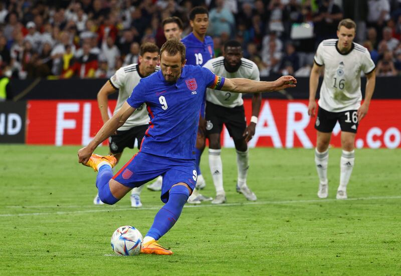 Harry Kane scores from the penalty spot. Reuters