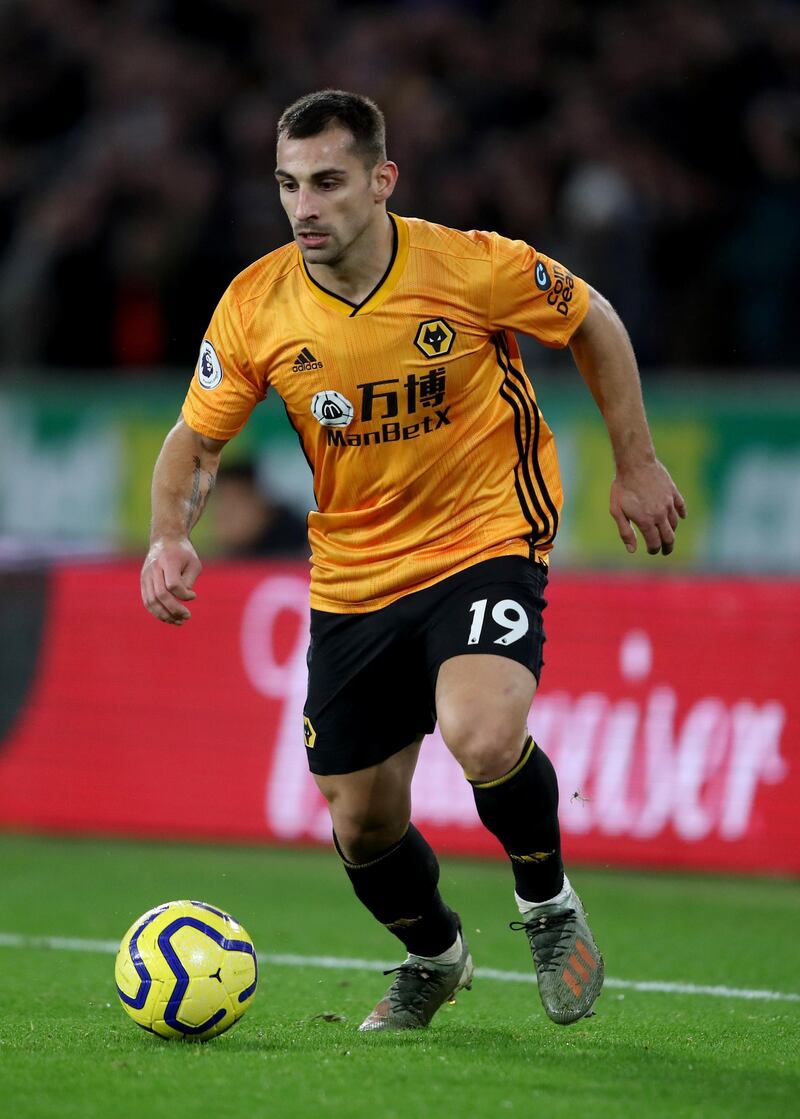 WOLVERHAMPTON, ENGLAND - JANUARY 11: Jonny Castro of Wolverhampton Wanderers during the Premier League match between Wolverhampton Wanderers and Newcastle United at Molineux on January 11, 2020 in Wolverhampton, United Kingdom. (Photo by Marc Atkins/Getty Images)