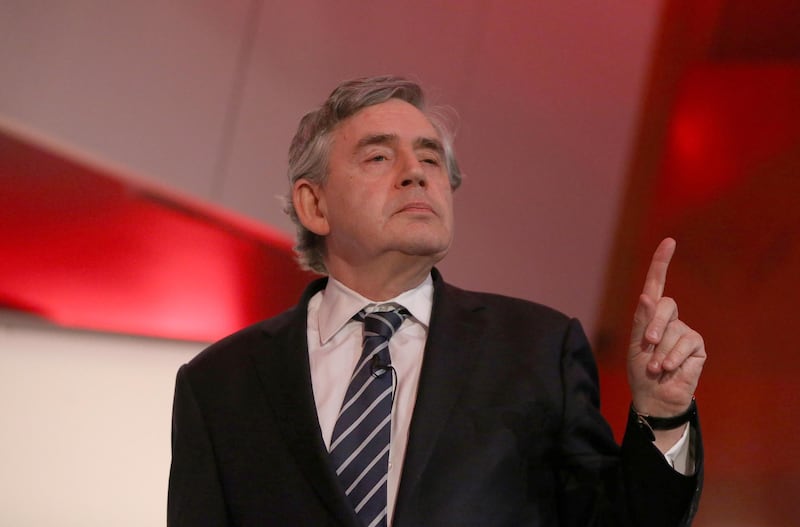 FILE PHOTO: Former British Prime Minister, Gordon Brown, delivers a speech n central London, Britain May 21, 2016.  REUTERS/Neil Hall/File Photo
