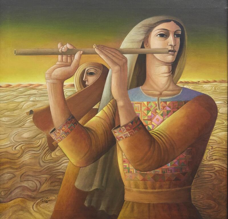 Sliman Mansour, 'Sad Tunes', 1977. Image courtesy of Barjeel Art Foundation, Sharjah