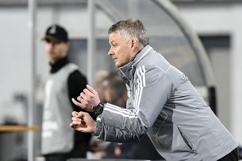 Manchester United manager Ole Gunnar Solskjaer during the comprehensive victory. AP