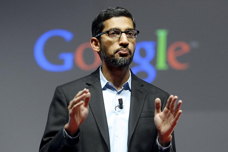 Sundar Pichai, senior vice president of Android, Chrome and Apps, talks during a conference. AP Photo