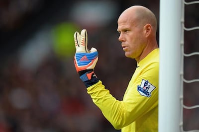 MANCHESTER, ENGLAND - SEPTEMBER 29:  Brad Friedel of Tottenham Hotspur directs his defence during the Barclays Premier League match between Manchester United and Tottenham Hotspur at Old Trafford on September 29, 2012 in Manchester, England.  (Photo by Shaun Botterill/Getty Images)