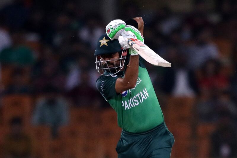 Babar Azam scored his 16th ODI ton against Australia in the third ODI at the Gaddafi Cricket Stadium in Lahore. EPA