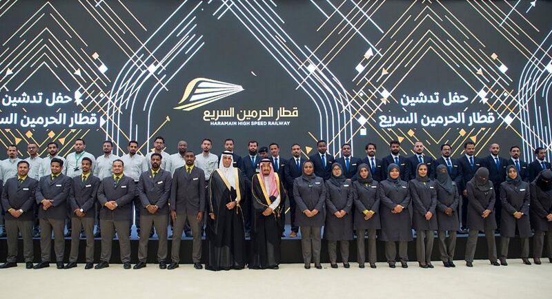 Custodian of the Two Holy Mosques King Salman bin Abdulaziz Al Saud inaugurates Haramain High Speed Rail. Courtsey: Saudi Press Agency