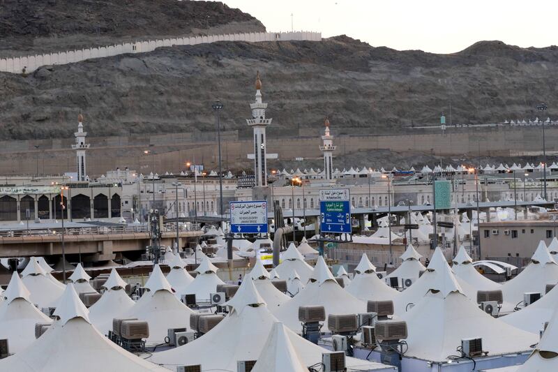 A general view of the tent city in Mina before the start of Hajj in Makkah.