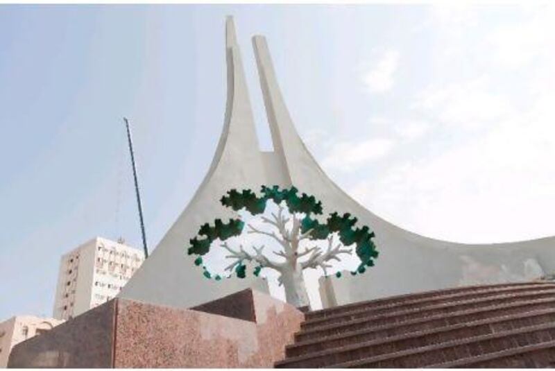 The statue of the banyan tree at Rolla Square in Sharjah commemorates the original tree that once stood at the centre.