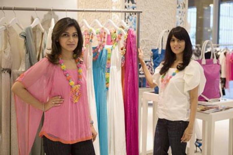 Meher Mirchandani (left) and Riddhima Whabi at Villa Moda in Dubai.