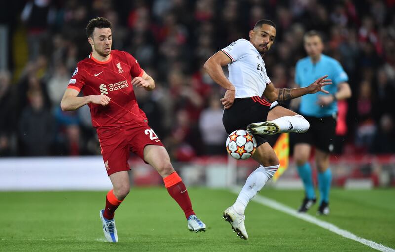 Diogo Jota - 7. The Portuguese was sharp, eager and set up the second goal. The defence did not enjoy his direct running. He was withdrawn for Mane after 66 minutes. EPA

