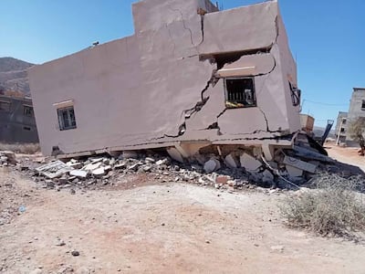 Moroccan Khadija Al Boughaz, who lives in Dubai, shared this image of her family home that was damaged in the earthquake in her home country