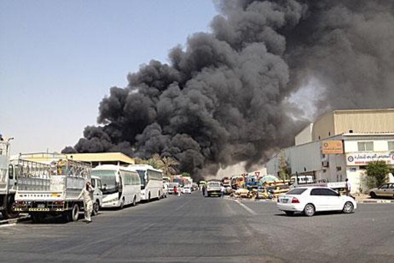 Firefighters struggled to stop the blaze in Ras Al Khor Industrial Area, Dubai.