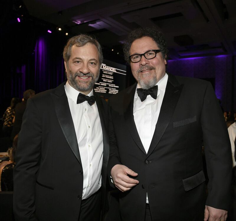 Judd Apatow and Jon Favreau during the 72nd Annual Directors Guild of America Awards in Los Angeles on January 25, 2020. AFP