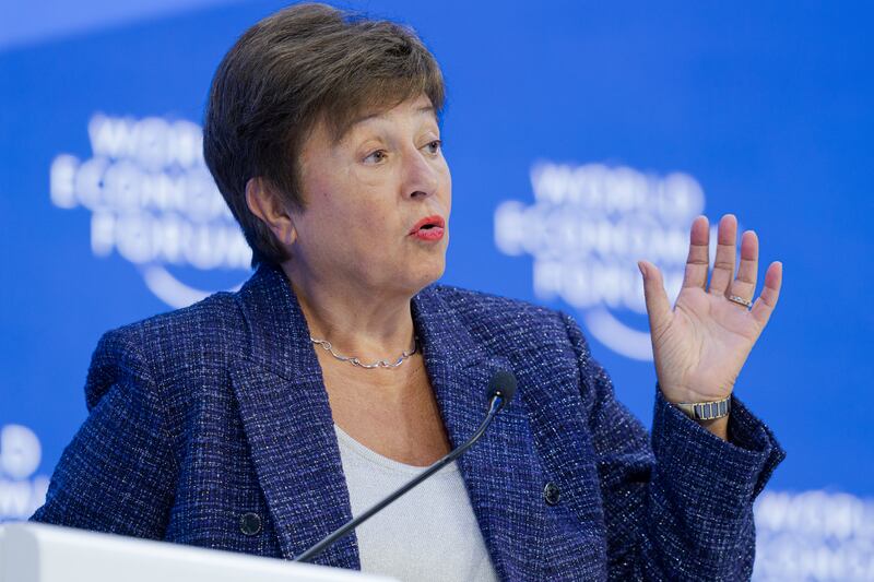 Kristalina Georgieva, managing director of the International Monetary Fund, speaking in Davos, Switzerland. Photo: WEF