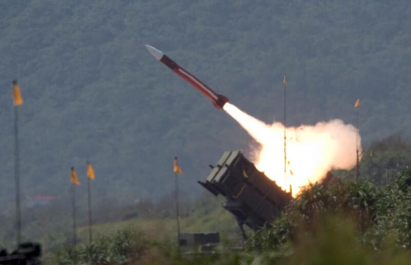 A US-made Patriot missile is launched during annual exercises in Ilan County, 80 kilometres west of Taipei, Taiwan on July 20, 2006. AP Photo / File