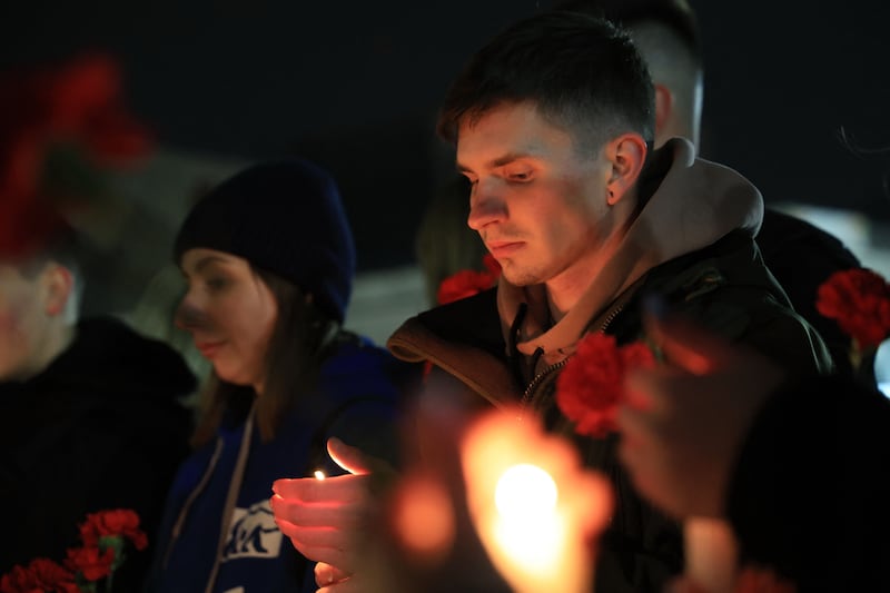 The vigil in Simferopol, Crimea. AFP