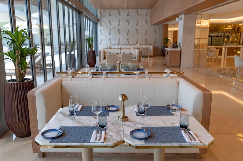 Cordelia restaurant. First look at the new St Regis Dubai, The Palm on May 15th, 2021. Chris Whiteoak / The National. 
Reporter: Hayley Skirka  for Lifestyle