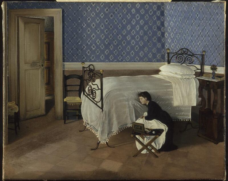 Italian artist Adriano Cecioni’s painting Interior with Figure is so crucial to one of the stories that it shares the title of the artwork. The tale is also one that blurs the line between fiction and reality. Getty Images

