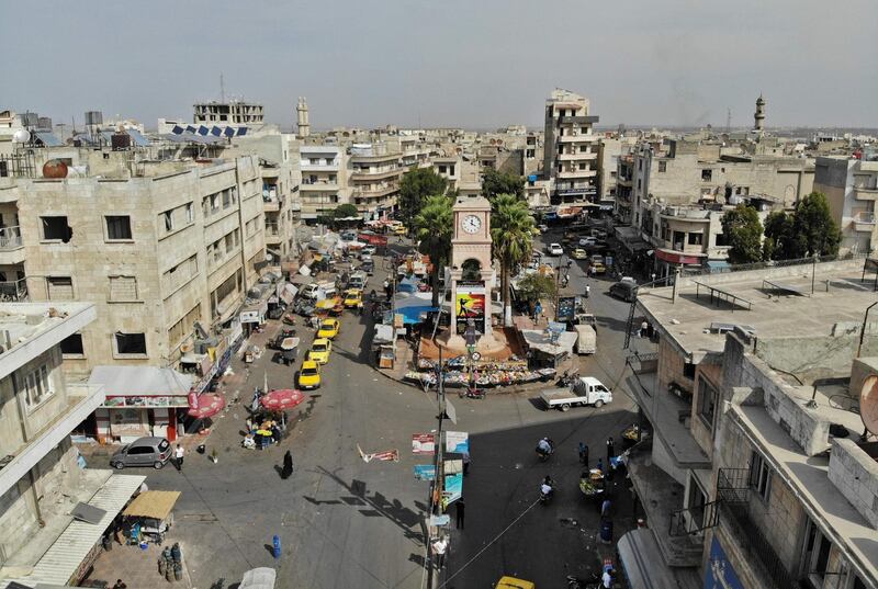 A general view shows the rebel-held northern Syrian city of Idlib.  AFP