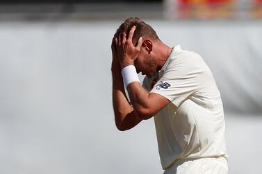 Stuart Broad could not hide his frustration as England toiled in Antigua. Action Images via Reuters