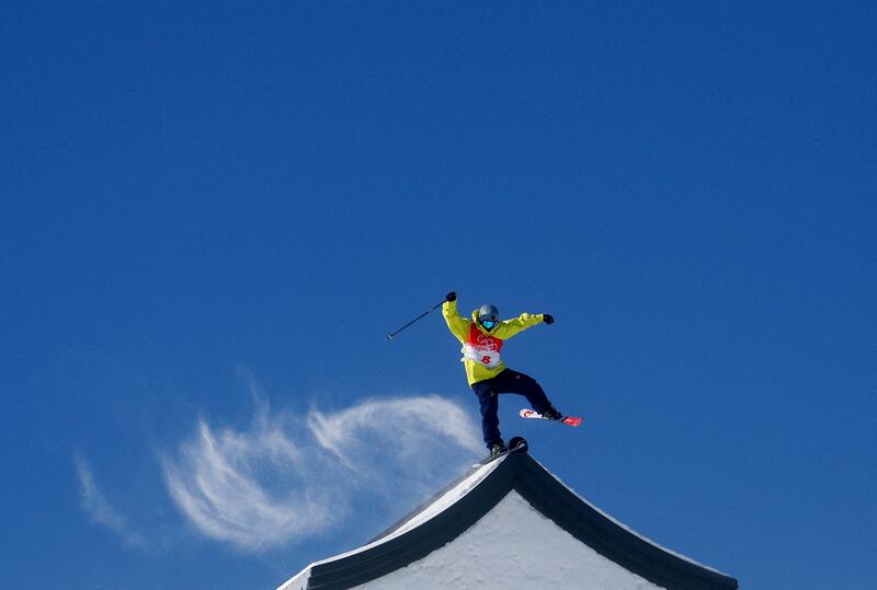 Jesper Tjader of Sweden during the freestyle skiing men's freeski slopestyle final at the 2022 Beijing Winter Olympics on February 16, 2022. Reuters