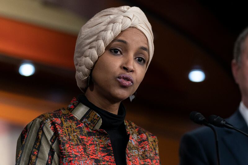 FILE - Rep.  Ilhan Omar, D-Minn. , speaks during a news conference on Capitol Hill in Washington, Jan.  25, 2023, in Washington.  House Republicans are preparing to oust Omar from the House Foreign Affairs Committee.  (AP Photo / Manuel Balce Ceneta, File)