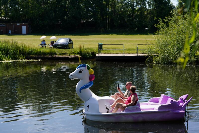 Fun in the sun on a pedal boat in Warwick. PA