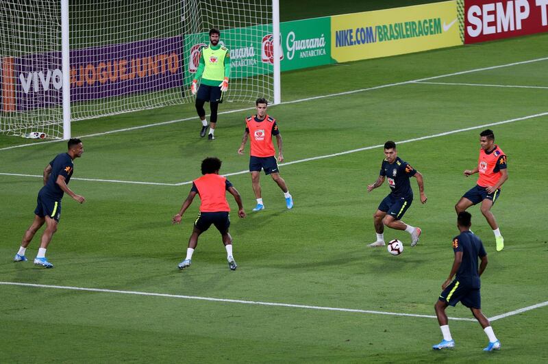 Brazil training in Abu Dhabi. AP