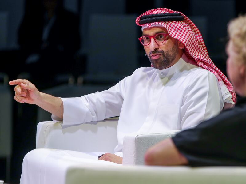Sultan Sooud Al Qassemi, founder of Barjeel Art Foundation, takes part in the discussion on the third and final day of Culture Summit Abu Dhabi. All photos: Victor Besa / The National