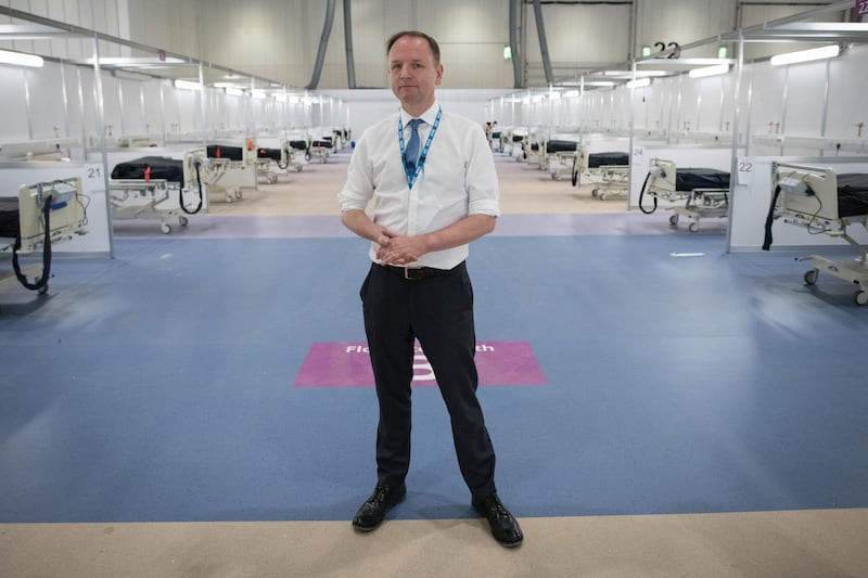NHS England's chief executive Simon Stevens at the new hospital. Getty