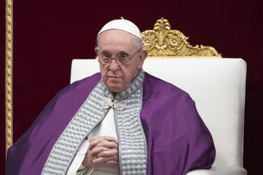 Pope Francis during a Penitential liturgy in Saint Peter's Basilica at the Vatican City.  EPA