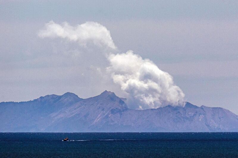 Steam rises from the White Island volcano following the December 9 volcanic eruption, in Whakatane. AFP