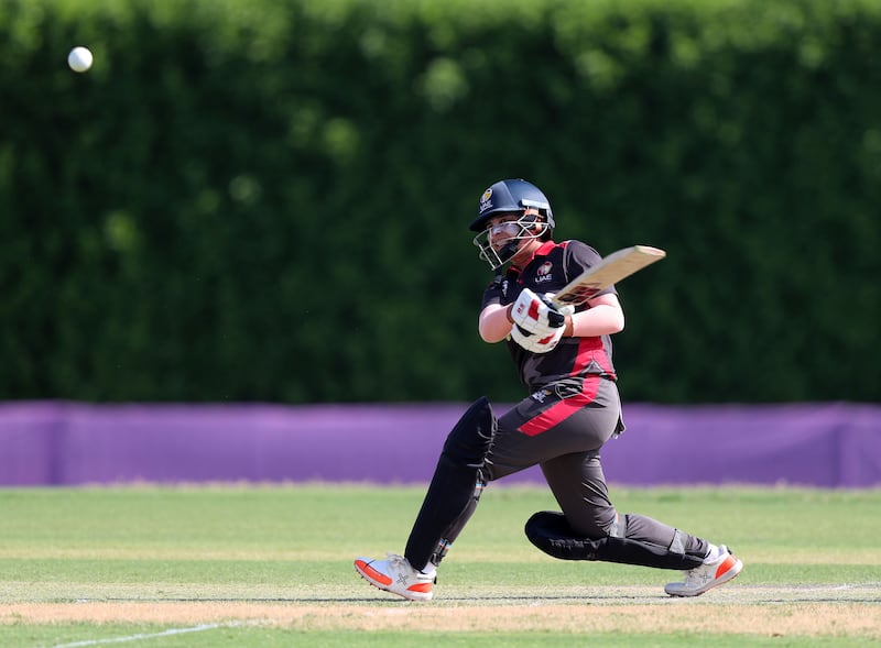 Captain Chaya Mughal bats against Malaysia in Dubai.