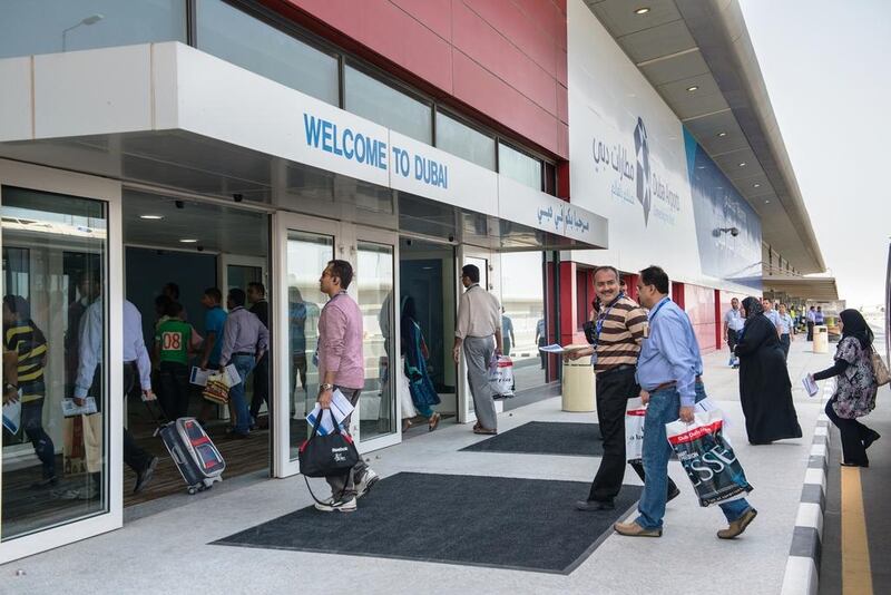 Volunteers arrive at Al Maktoum International Airport. Courtesy Dubai Airports
