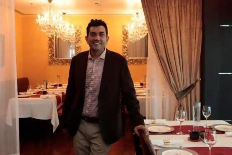 The celebrity chef Sanjeev Kapoor at his new Options restaurant in the Mövenpick Hotel, Deira, in Dubai.  Jeffrey E Biteng / The National