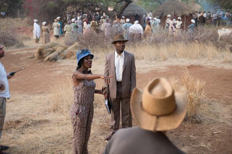 Director Amma Asante with David Oyelowo as Seretse Khama on the set of A United Kingdom. Stanislav Honzik / Twentieth Century Fox.