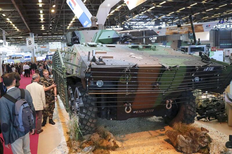 Military vehicles at the Eurosatory defence. show. Jaques Demarthon/AFP